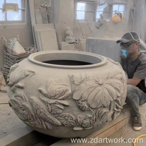 Customized stone fish tank flowerpot